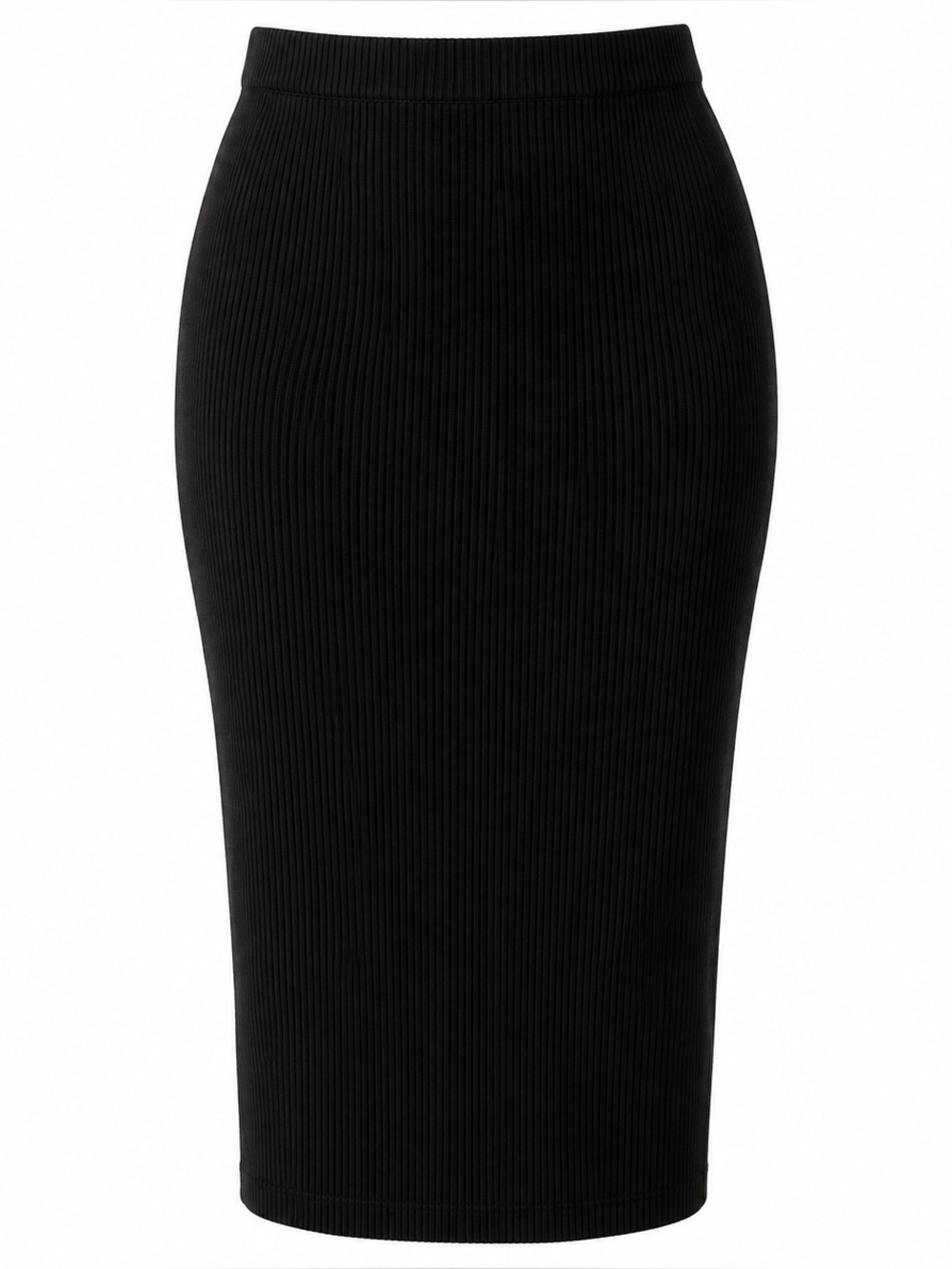 Eloquii Black Ribbed Knit Midi Pencil Skirt Plus Size 18/20